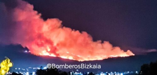 Sofocado esta madrugada el incendio de Derio que obligó a desalojar dos caseríos