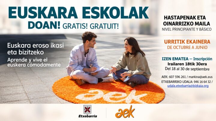 Etxebarria ofrece cursos gratuitos de euskera