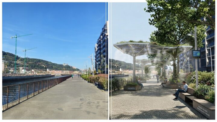 EH Bildu propone convertir en refugio climático exterior el paseo del Canal de Deusto