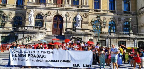 ELA y LAB convocan una nueva jornada de huelga en los ayuntamientos vascos para el 8 de octubre