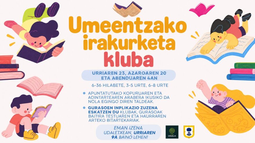 Berriatua crea un club de lectura para niños de hasta 8 años
