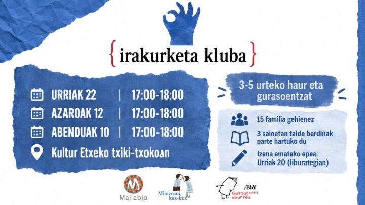 Mallabia crea un club de lectura para niños de 3 a 5 años