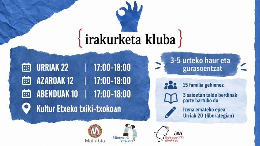 Mallabia crea un club de lectura para niños de 3 a 5 años