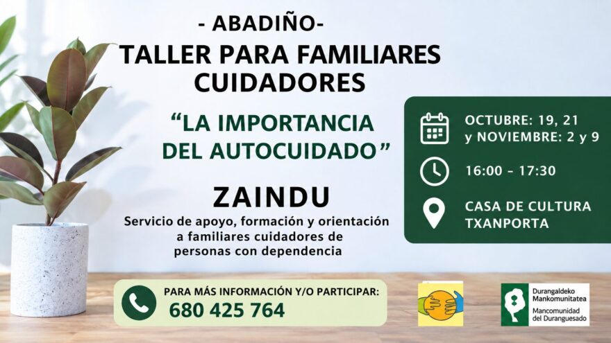 Abadiño organiza un taller de autocuidado para familiares cuidadores