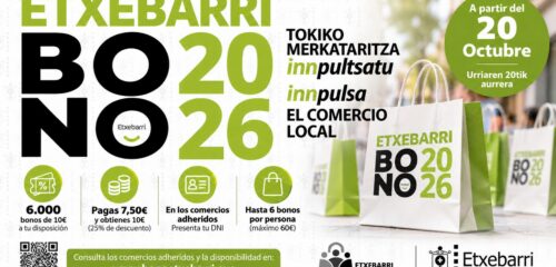 Etxebarri lanza 6.000 bonos con un 25% de descuento