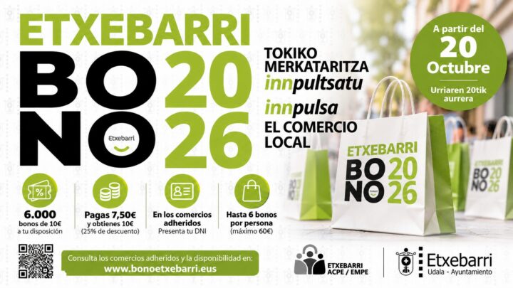 Etxebarri lanza 6.000 bonos con un 25% de descuento