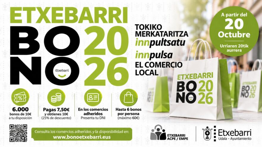 Etxebarri lanza 6.000 bonos con un 25% de descuento