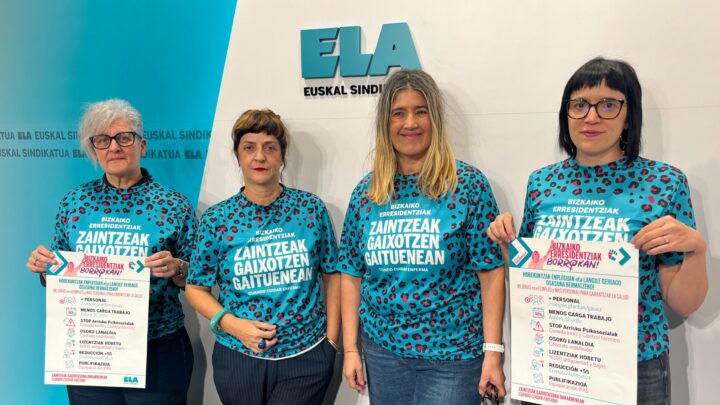 ELA convoca tres días de huelga en las residencias de Bizkaia