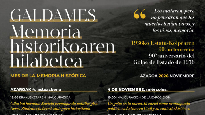 Galdames dedica noviembre a la Memoria Histórica