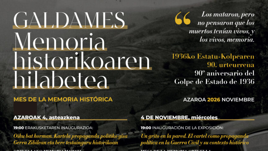 Galdames dedica noviembre a la Memoria Histórica